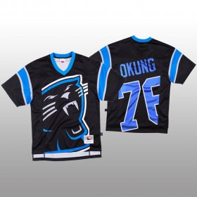 Wholesale Cheap NFL Carolina Panthers #76 Russell Okung Black Men\'s Mitchell & Nell Big Face Fashion Limited NFL Jersey