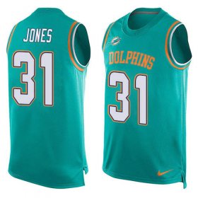 Wholesale Cheap Nike Dolphins #31 Byron Jones Aqua Green Team Color Men\'s Stitched NFL Limited Tank Top Jersey