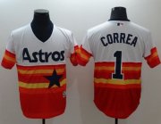 Wholesale Cheap Astros #1 Carlos Correa White/Orange Flexbase Authentic Collection Cooperstown Stitched MLB Jersey