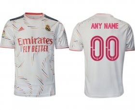 Wholesale Cheap Men 2021-2022 Club Real Madrid home aaa version white customized Adidas Soccer Jersey