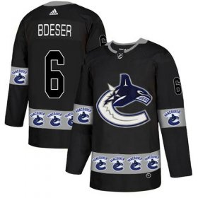 Wholesale Cheap Adidas Canucks #6 Brock Boeser Black Authentic Team Logo Fashion Stitched NHL Jersey