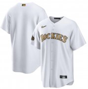 Wholesale Cheap Men's Colorado Rockies Blank White 2022 All-Star Cool Base Stitched Baseball Jersey