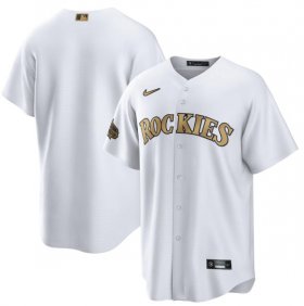 Wholesale Cheap Men\'s Colorado Rockies Blank White 2022 All-Star Cool Base Stitched Baseball Jersey
