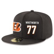Wholesale Cheap Cincinnati Bengals #77 Andrew Whitworth Snapback Cap NFL Player Black with White Number Stitched Hat
