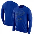 Wholesale Cheap Men's Buffalo Bills Nike Royal Salute to Service Sideline Legend Performance Long Sleeve T-Shirt