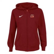 Wholesale Cheap Nike Cincinnati Bengals Ladies Tailgater Full Zip Hoodie Red
