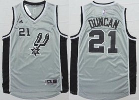 Wholesale Cheap Men\'s San Antonio Spurs #21 Tim Duncan Revolution 30 Swingman 2014 New Gray Jersey