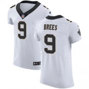 Wholesale Cheap Nike Saints #9 Drew Brees White Men's Stitched NFL Vapor Untouchable Elite Jersey