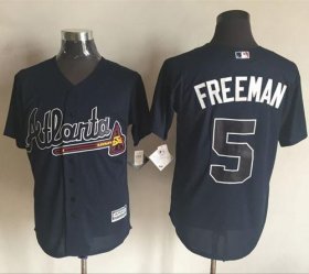 Wholesale Cheap Braves #5 Freddie Freeman Blue New Cool Base Stitched MLB Jersey