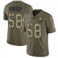 Wholesale Cheap Nike Browns #58 Christian Kirksey Olive/Camo Men's Stitched NFL Limited 2017 Salute To Service Jersey