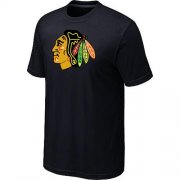 Wholesale Cheap Chicago Blackhawks Big & Tall Logo Black NHL T-Shirt