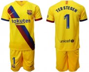 Wholesale Cheap Barcelona #1 Ter Stegen Away Soccer Club Jersey