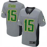 Wholesale Cheap Nike Packers #15 Bart Starr Grey Shadow Men's Stitched NFL Elite Jersey
