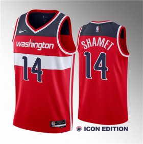 Wholesale Cheap Men\'s Washington Wizards #14 Landry Shamet Red 2023 Draft Icon Edition Stitched Jersey