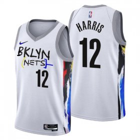Wholesale Cheap Men\'s Brooklyn Nets #12 Joe Harris 2022-23 White City Edition Stitched Basketball Jersey