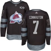 Wholesale Cheap Adidas Avalanche #7 Kevin Connauton Black 1917-2017 100th Anniversary Stitched NHL Jersey
