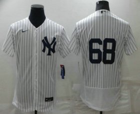 Wholesale Cheap Men\'s New York Yankees #68 Dellin Betances White Home No Name Stitched MLB Flex Base Nike Jersey