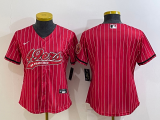 Wholesale Cheap Women's San Francisco 49ers Blank Red With Patch Cool Base Stitched Baseball Jersey