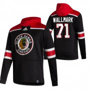 Wholesale Cheap Chicago Blackhawks #71 Lucas Wallmark Adidas Reverse Retro Pullover Hoodie Black