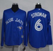 Wholesale Cheap Blue Jays #6 Marcus Stroman Blue New Cool Base Long Sleeve Stitched MLB Jersey