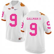 Wholesale Cheap Clemson Tigers 9 Wayne Gallman II White Breast Cancer Awareness College Football Jersey
