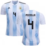 Wholesale Cheap Argentina #4 Pezzella Home Kid Soccer Country Jersey