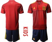 Wholesale Cheap Youth 2021 European Cup Spain home red Soccer Jersey