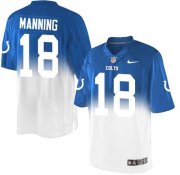 Wholesale Cheap Nike Colts #18 Peyton Manning Royal Blue/White Men's Stitched NFL Elite Fadeaway Fashion Jersey