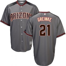 Wholesale Cheap Diamondbacks #21 Zack Greinke Gray Road Women\'s Stitched MLB Jersey