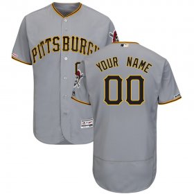 Wholesale Cheap Pittsburgh Pirates Majestic Road Flex Base Authentic Collection Custom Jersey Gray