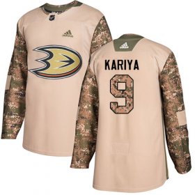 Wholesale Cheap Adidas Ducks #9 Paul Kariya Camo Authentic 2017 Veterans Day Youth Stitched NHL Jersey
