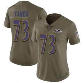 Wholesale Cheap Nike Ravens #73 Marshal Yanda Olive Women\'s Stitched NFL Limited 2017 Salute to Service Jersey