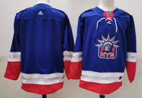 Wholesale Cheap Men\'s New York Rangers Blank Light Blue 2021 Retro Stitched NHL Jersey
