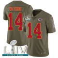 Wholesale Cheap Nike Chiefs #14 Sammy Watkins Olive Super Bowl LIV 2020 Men's Stitched NFL Limited 2017 Salute To Service Jersey