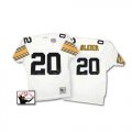 Wholesale Cheap Mitchell & Ness Steelers #20 Rocky Bleier White Stitched Throwback NFL Jersey