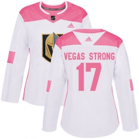 Wholesale Cheap Adidas Golden Knights #17 Vegas Strong White/Pink Authentic Fashion Women\'s Stitched NHL Jersey