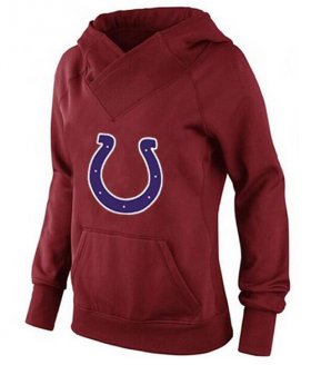 Wholesale Cheap Women\'s Indianapolis Colts Logo Pullover Hoodie Red-1