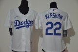 Wholesale Cheap Women's Los Angeles Dodgers #22 Clayton Kershaw White Women 2020 Nike Cool Base Jersey