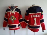 Wholesale Cheap Panthers #1 Roberto Luongo Red Sawyer Hooded Sweatshirt Stitched NHL Jersey