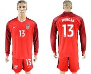Wholesale Cheap USA #13 Morgan Away Long Sleeves Soccer Country Jersey