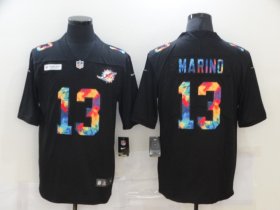 Wholesale Cheap Men\'s Miami Dolphins #13 Dan Marino Multi-Color Black 2020 NFL Crucial Catch Vapor Untouchable Nike Limited Jersey