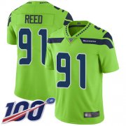 Wholesale Cheap Nike Seahawks #91 Jarran Reed Green Men's Stitched NFL Limited Rush 100th Season Jersey