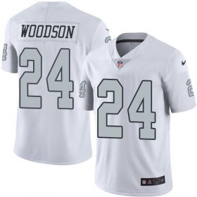 Wholesale Cheap Nike Raiders #24 Charles Woodson White Youth Stitched NFL Limited Rush Jersey