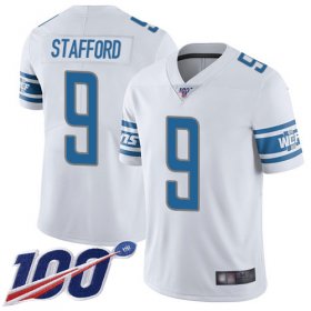 Wholesale Cheap Nike Lions #9 Matthew Stafford White Men\'s Stitched NFL 100th Season Vapor Limited Jersey
