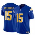 Cheap Men's Los Angeles Chargers #15 Ladd McConkey Royal 2024 F.U.S.E Draft Vapor Limited Football Stitched Jersey