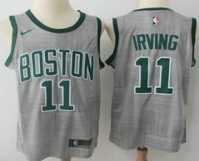 Wholesale Cheap Men\'s Boston Celtics #11 Kyrie Irving Gray NBA Swingman City Edition Jersey