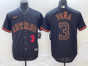 Cheap Men's Houston Astros #3 Jeremy Pena Number Lights Out Black Fashion Stitched MLB Cool Base Nike Jersey2