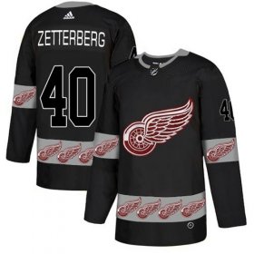 Wholesale Cheap Adidas Red Wings #40 Henrik Zetterberg Black Authentic Team Logo Fashion Stitched NHL Jersey
