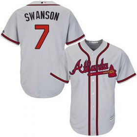 Wholesale Cheap Braves #7 Dansby Swanson Grey Cool Base Stitched Youth MLB Jersey