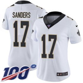 Wholesale Cheap Nike Saints #17 Emmanuel Sanders White Women\'s Stitched NFL 100th Season Vapor Untouchable Limited Jersey